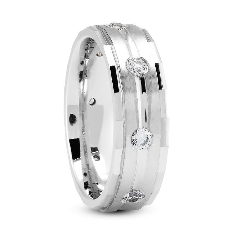 Ladies 14KT White Gold Platinum Traditional Wedding Band DBM1160-5-RD