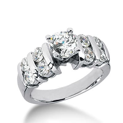 Ladies 14KT White Gold Platinum Fancy Engagement Ring ENR628