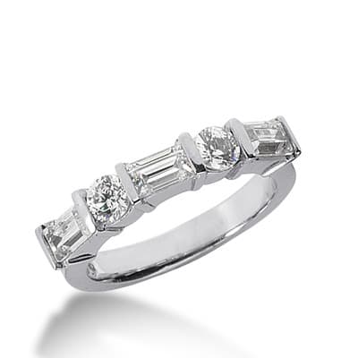 Ladies 14KT White Gold Platinum Diamond Wedding Band WB1916