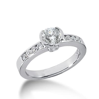 Ladies 14KT White Gold Platinum Fancy Engagement Ring ENR3077