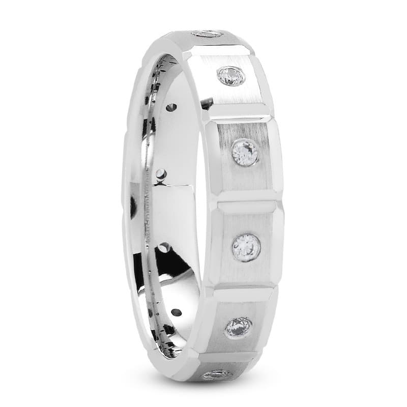 Ladies 14KT White Gold Platinum Traditional Wedding Band DBM121-5-RD
