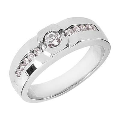 Mens 14KT White Gold Platinum Wedding Band MR1338
