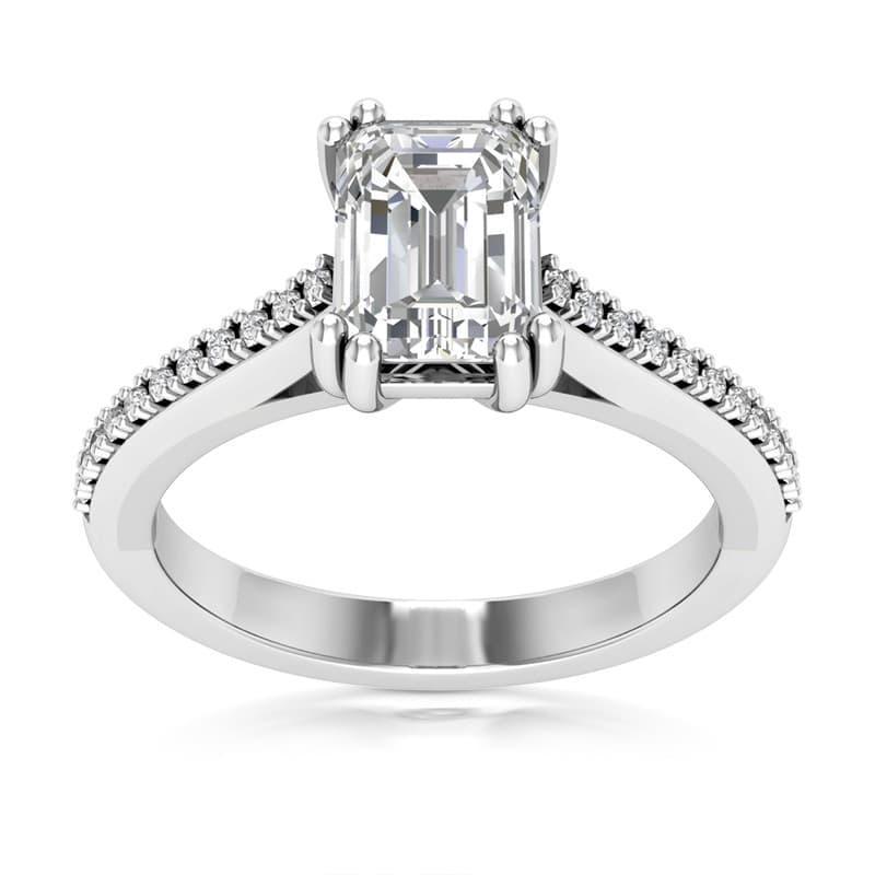 Ladies 14KT White Gold Platinum Fancy Engagement Ring ENR9509-6.5X4.5