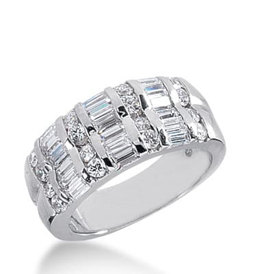 Ladies 14KT White Gold Platinum Diamond Wedding Band WB2316