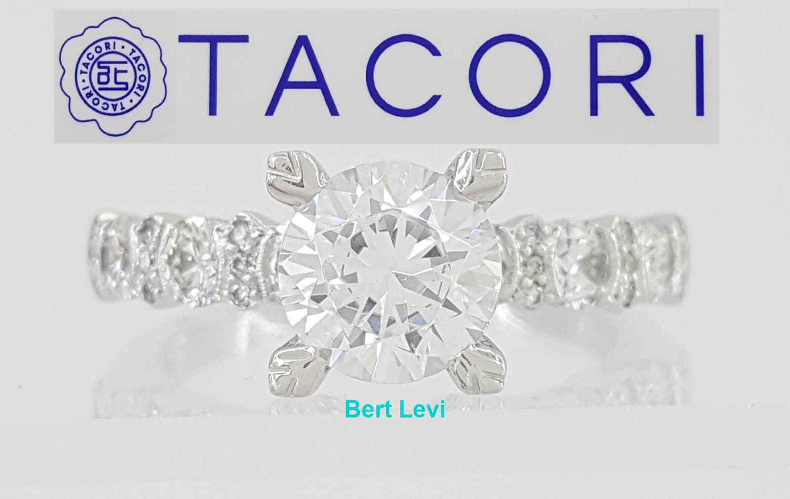 0.78 ct TACORI Platinum Semi-Mount Engagement Ring Rtl $8,020