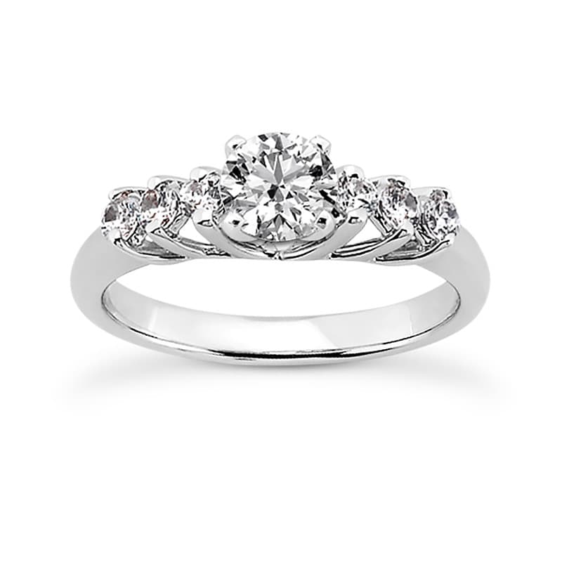 Ladies 14KT White Gold Platinum Fancy Engagement Set ENS1131-A