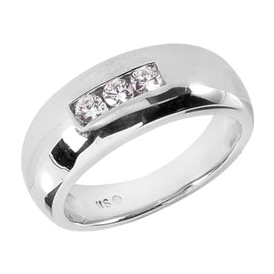Mens 14KT White Gold Platinum Wedding Band MR1311