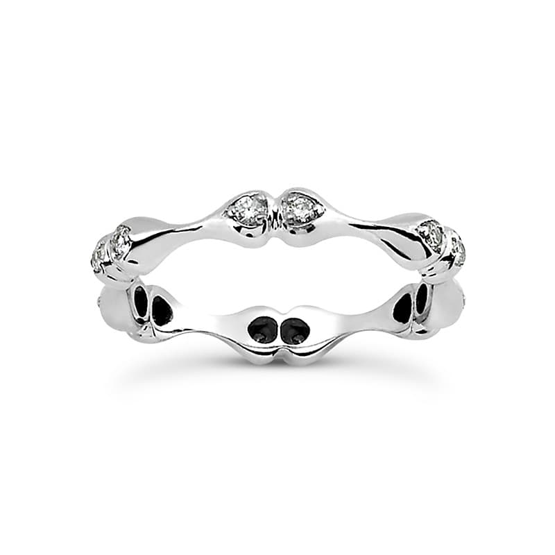 Ladies 14KT White Gold Platinum Eternity Wedding Band EWB496-1.5-4