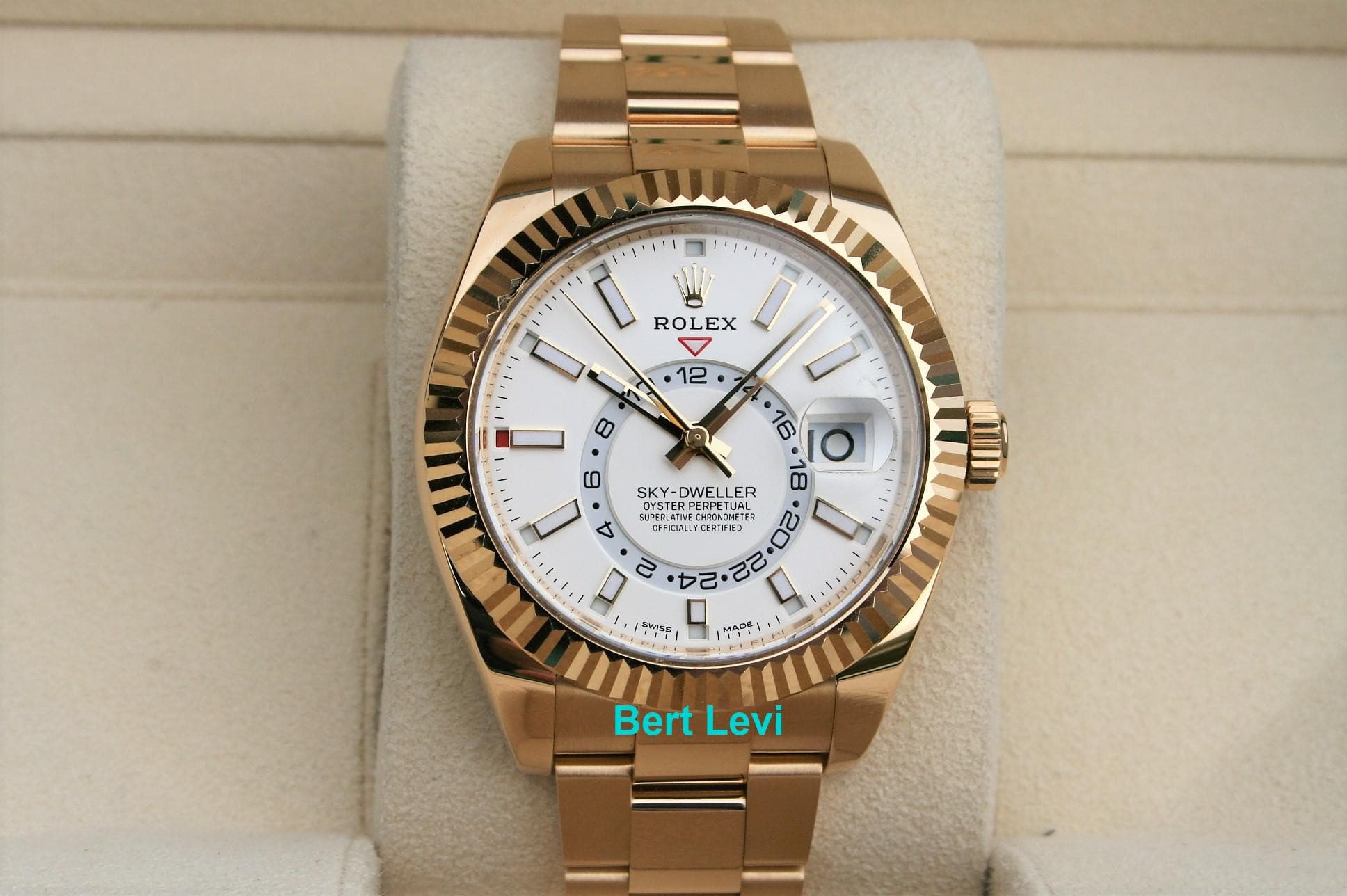 ROLEX 326938 SKY-DWELLER WATCH 18K WHITE INDEX