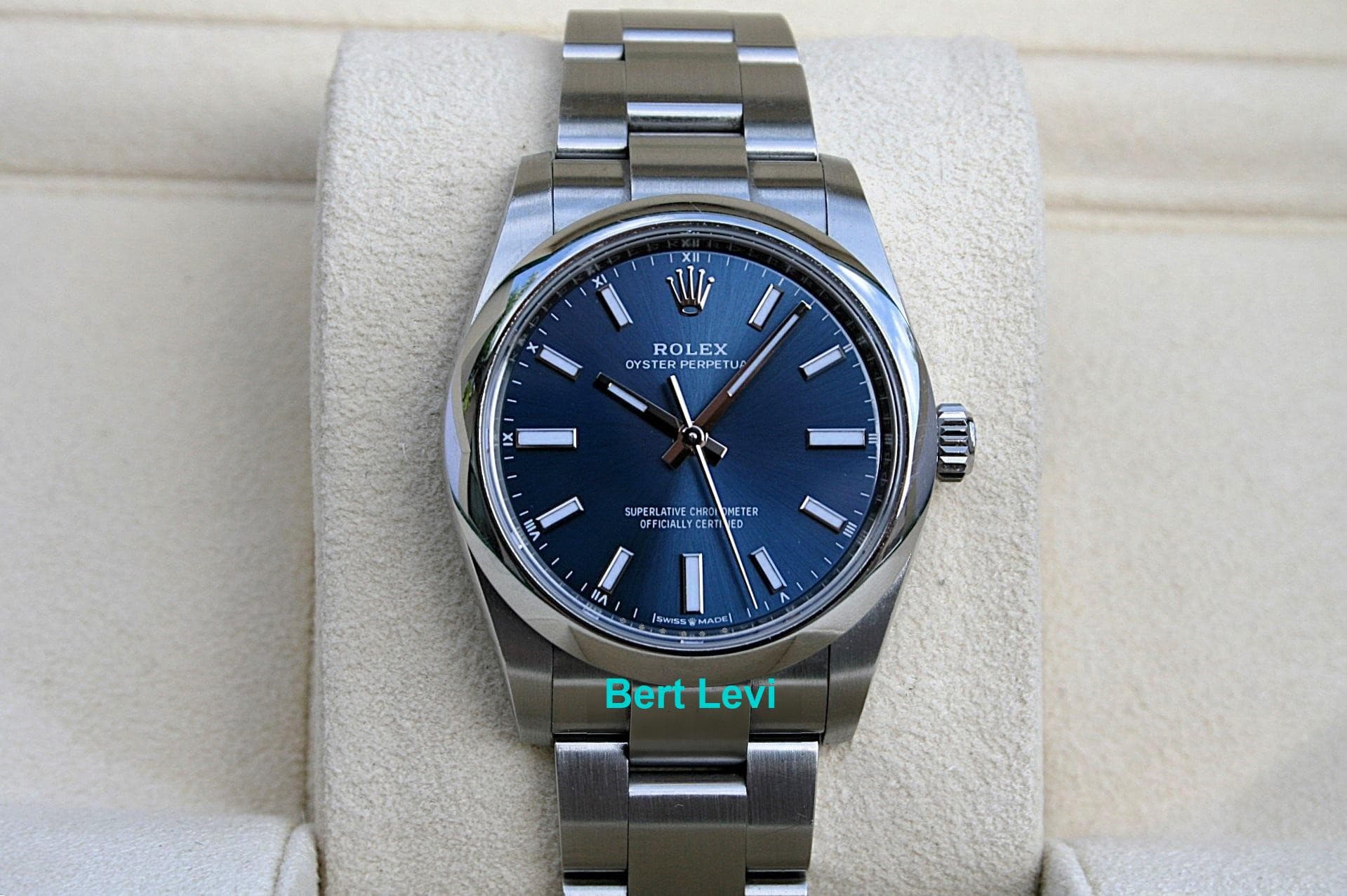 ROLEX 124200 OYSTER PERPETUAL WATCH 34MM BLUE MARKER