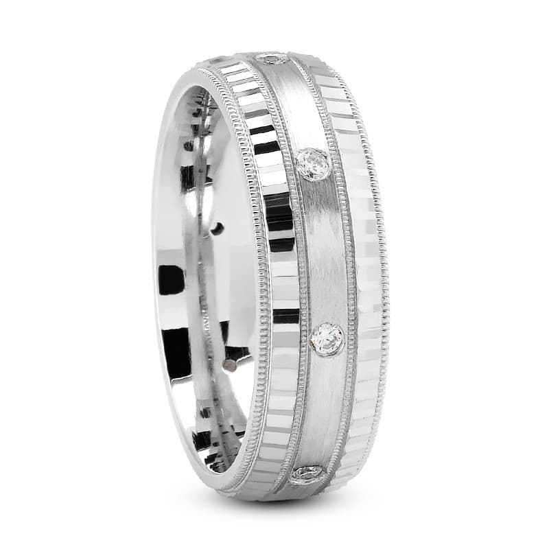 Ladies 14KT White Gold Platinum Traditional Wedding Band DBM1025-5-RD