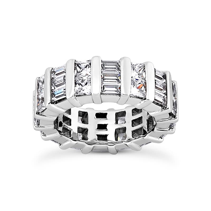 Ladies 14KT White Gold Platinum Eternity Wedding Band EWB199-4