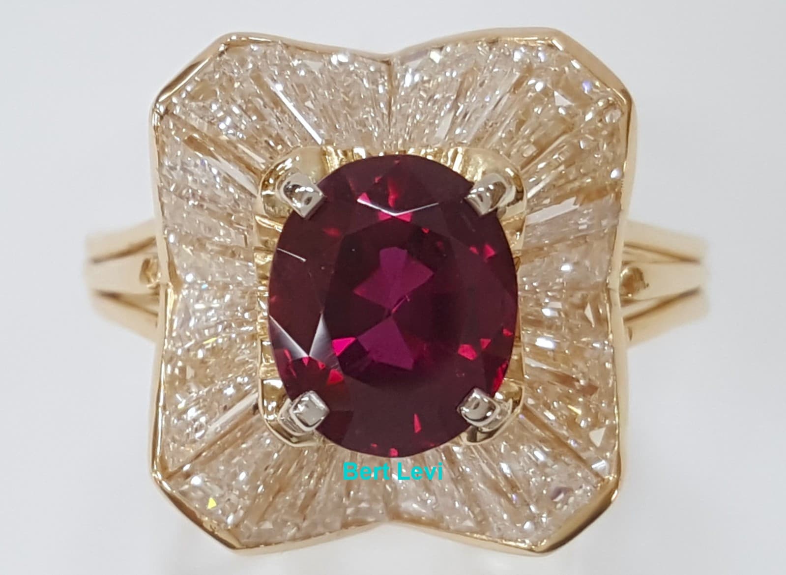 Oscar Heyman No Heat Oval Ruby & Diamond Ballerina Ring 5.11 ct GIA