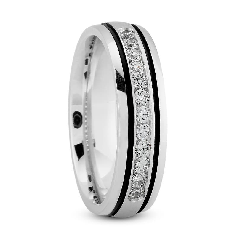 Mens 14KT White Gold Platinum Traditional Wedding Band MC220