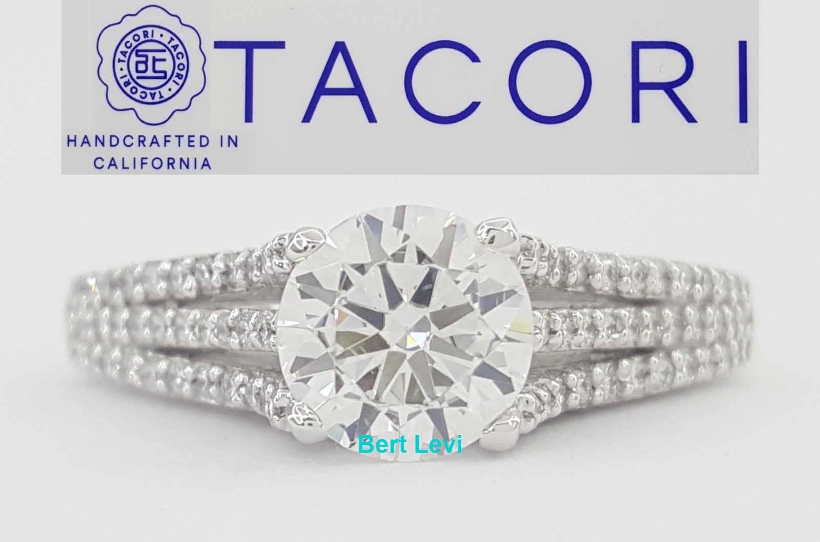 Tacori Semi-Mount Diamond 3 Row Engagement Ring 0.35 ct 18k Rtl $3,500