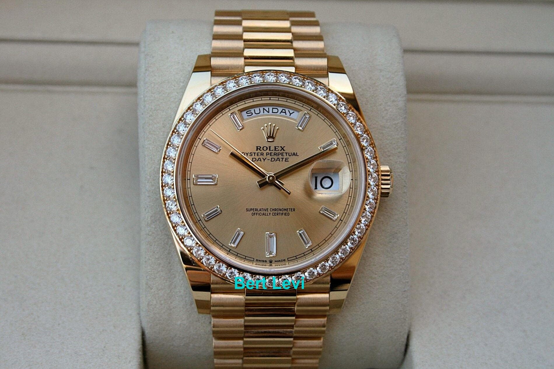 ROLEX 228348 DAY-DATE 40MM WATCH DIAMOND DIAL DIAMOND BEZEL