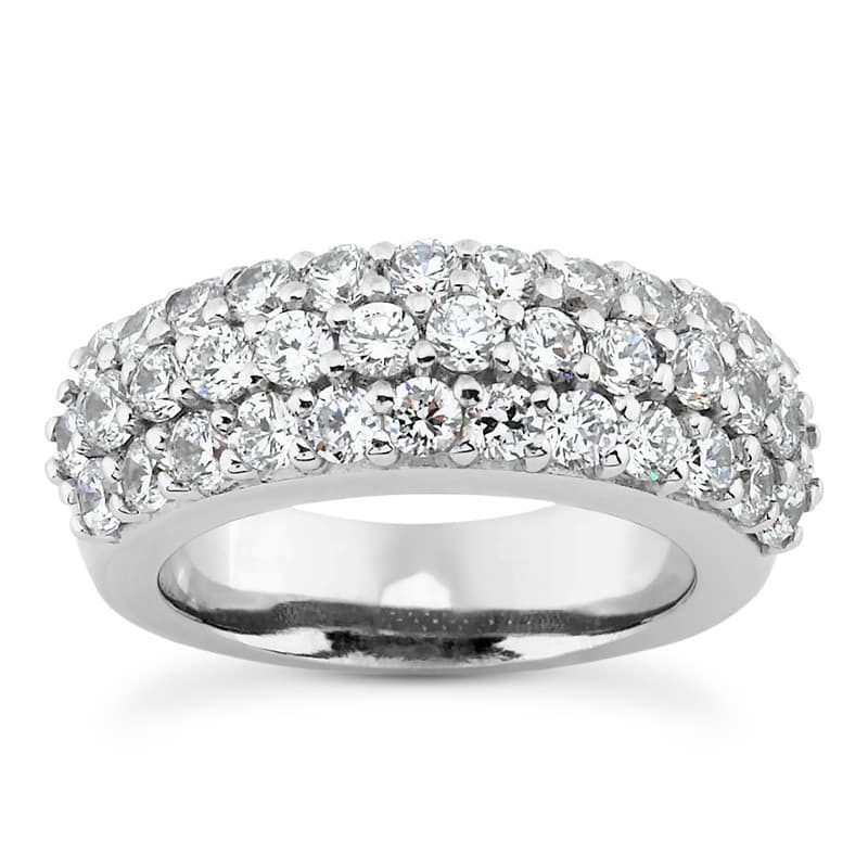Ladies 14KT White Gold Platinum Diamond Wedding Band WB5268