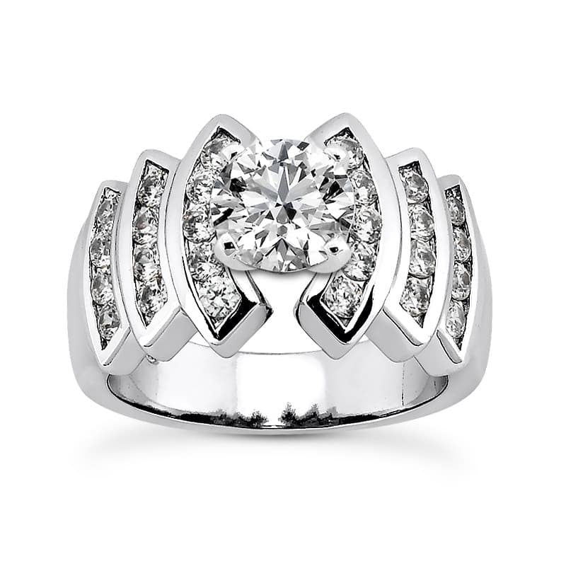 Ladies 14KT White Gold Platinum Fancy Engagement Ring ENR6920