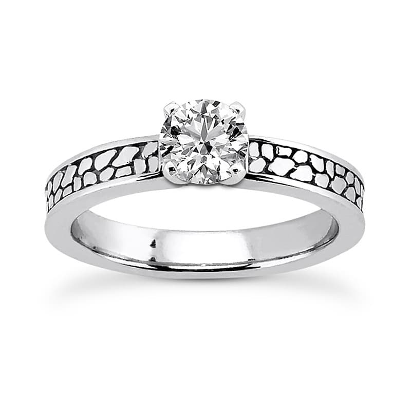 Ladies 14KT White Gold Platinum Solitaire Engagement Set ENS3640-A