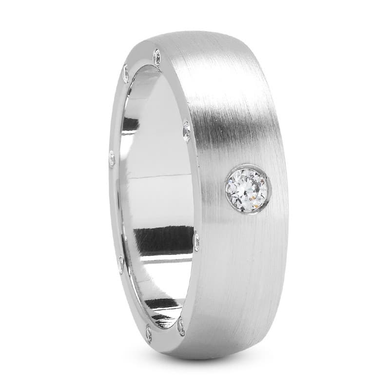Ladies 14KT White Gold Platinum Traditional Wedding Band DB1107-5-RD