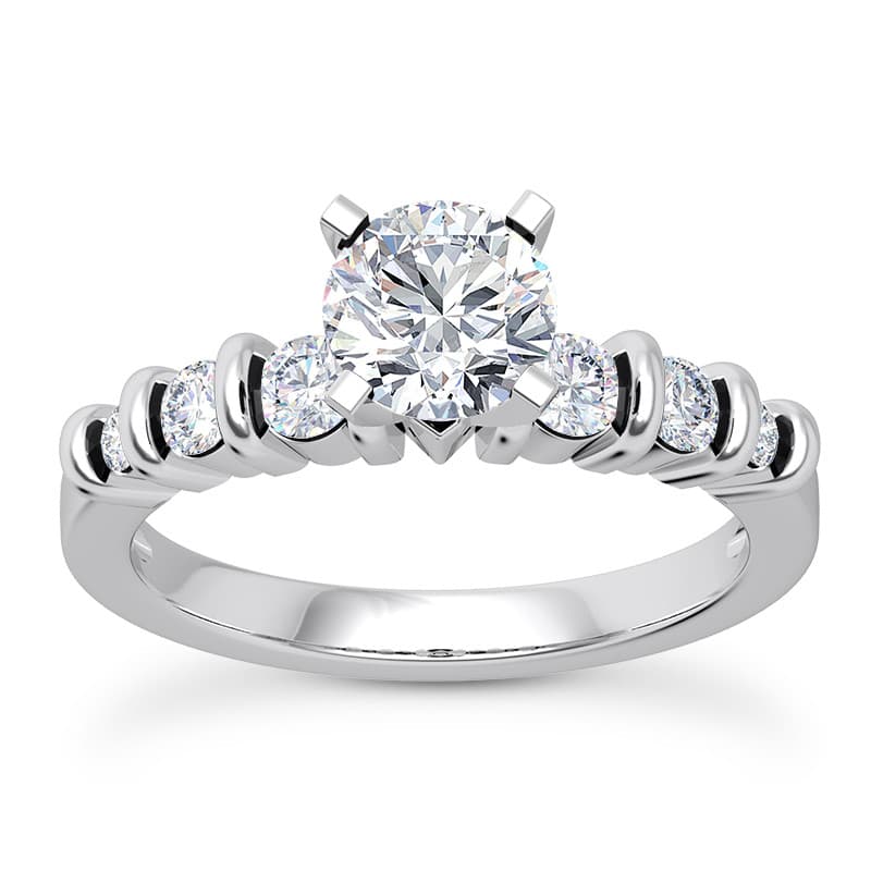Ladies 14KT White Gold Platinum Fancy Engagement Set ENS1716-A