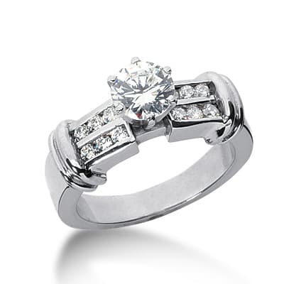 Ladies 14KT White Gold Platinum Fancy Engagement Ring ENR2528