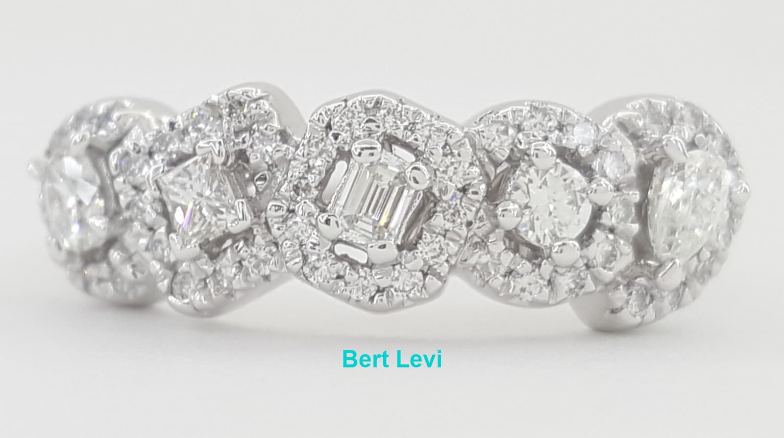 Princess Oval Emerald Round Pear Halo Diamond Ring 14K White Gold 0.5 ct $2,295