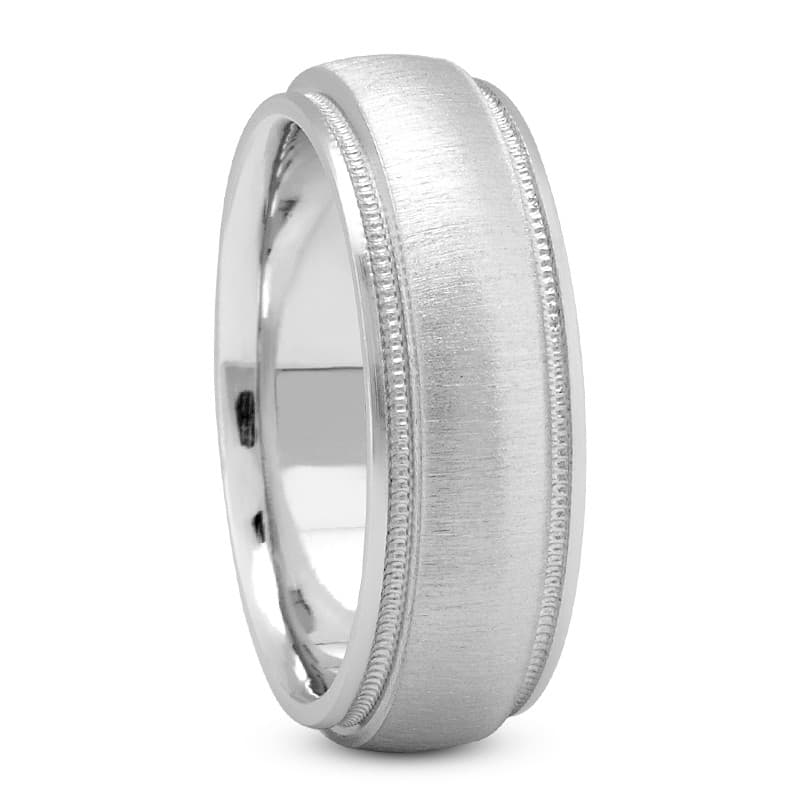 Mens 14KT White Gold Platinum Traditional Wedding Band M190