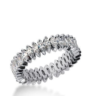 Ladies 14KT White Gold Platinum Eternity Wedding Band EWB207-4