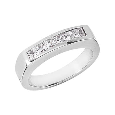 Mens 14KT White Gold Platinum Wedding Band MR1336