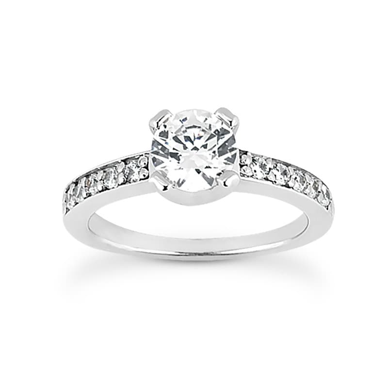 Ladies 14KT White Gold Platinum Fancy Engagement Set ENS1455-A