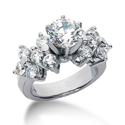 Ladies 14KT White Gold Platinum Fancy Engagement Ring ENR6165