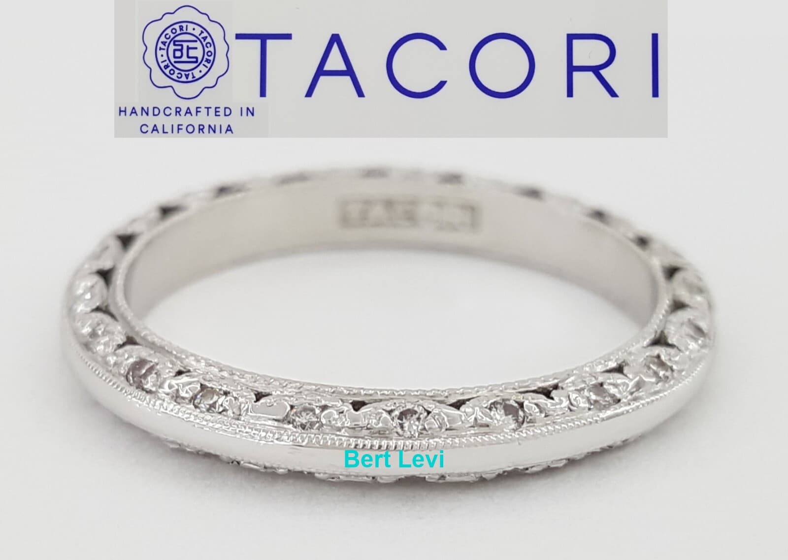 Tacori Crescent Silhouette Eternity Platinum 0.24 ct Round Diamond Wedding Band