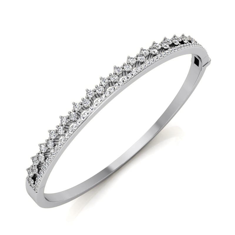 Ladies 14KT White Gold Platinum Bangle BGL213-7