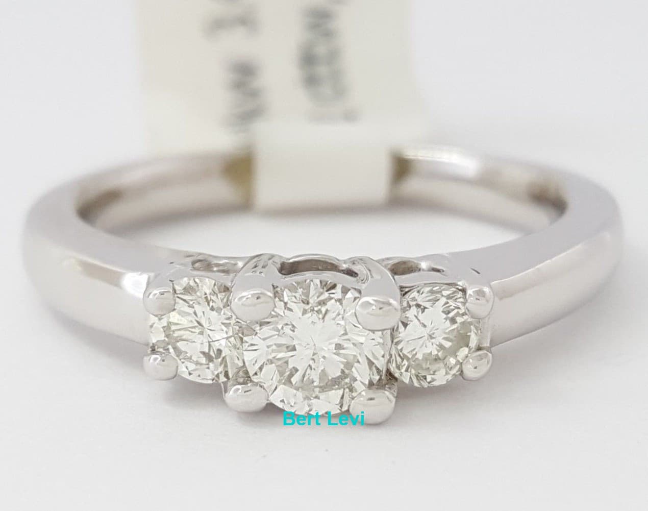 0.50 ct 14K White Gold Three-Stone Round Brilliant Cut Diamond Engagement Ring