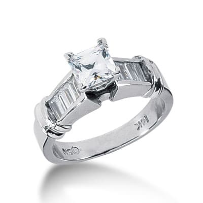 Ladies 14KT White Gold Platinum Fancy Engagement Ring ENR2182