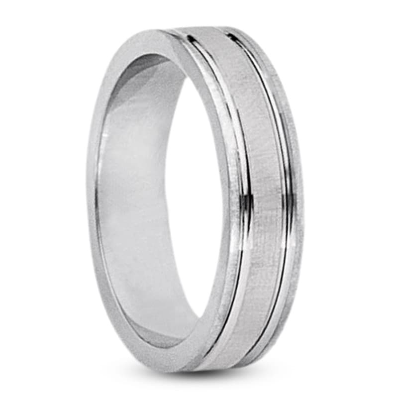 Mens 14KT White Gold Platinum Traditional Wedding Band M282