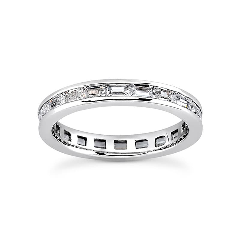 Ladies 14KT White Gold Platinum Eternity Wedding Band EWB438-4