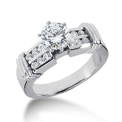 Ladies 14KT White Gold Platinum Fancy Engagement Ring ENR2187