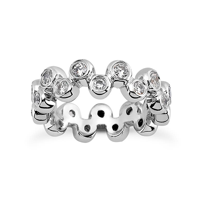Ladies 14KT White Gold Platinum Eternity Wedding Band EWB415-10-4
