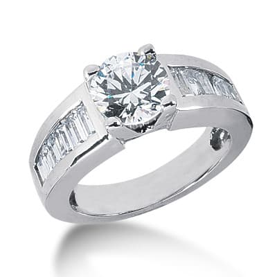 Ladies 14KT White Gold Platinum Fancy Engagement Ring ENR1692