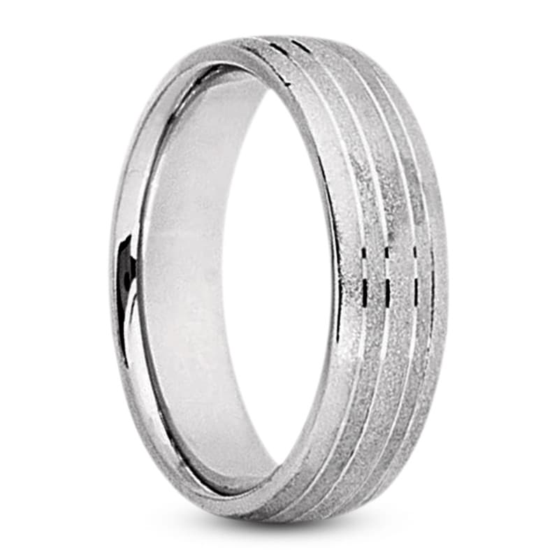 Mens 14KT White Gold Platinum Traditional Wedding Band M312