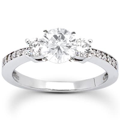 Ladies 14KT White Gold Platinum Fancy Engagement Set ENS4009-A