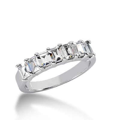 Ladies 14KT White Gold Platinum Diamond Wedding Band WB1735
