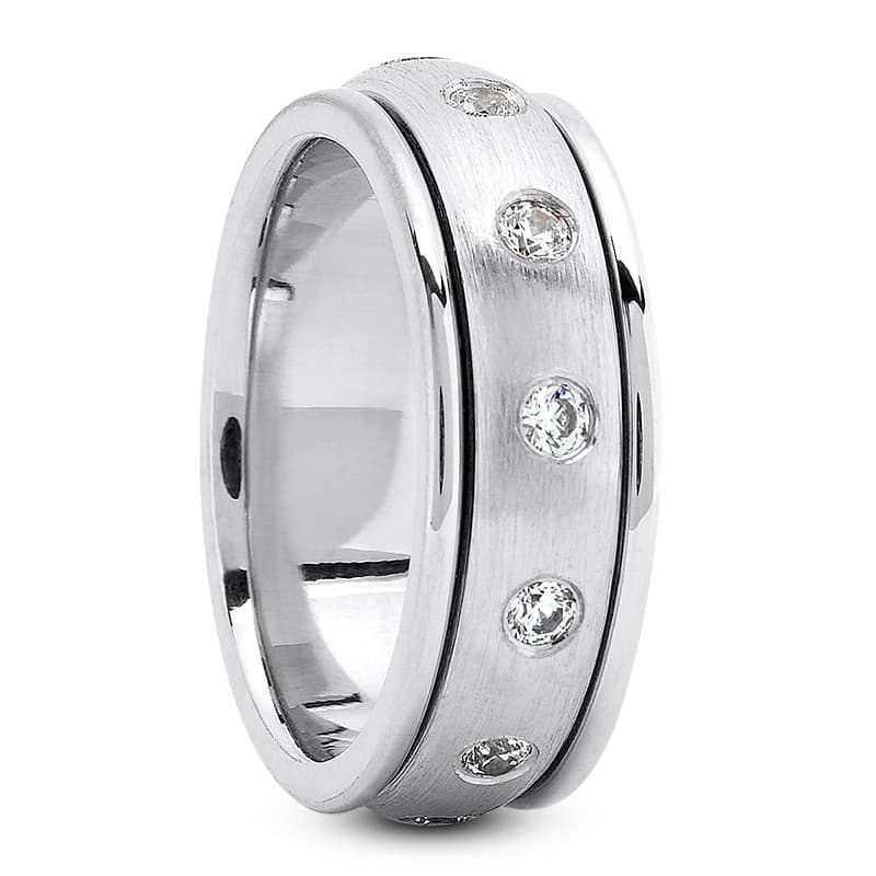 Ladies 14KT White Gold Platinum Traditional Wedding Band DB1309