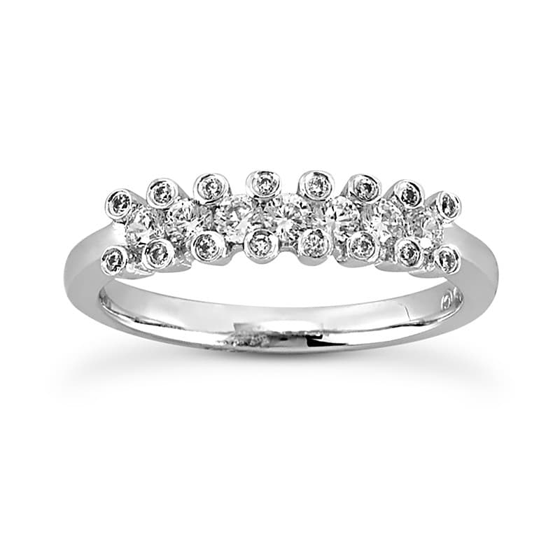 Ladies 14KT White Gold Platinum Diamond Wedding Band WB5022