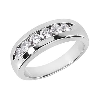 Mens 14KT White Gold Platinum Wedding Band MR1169