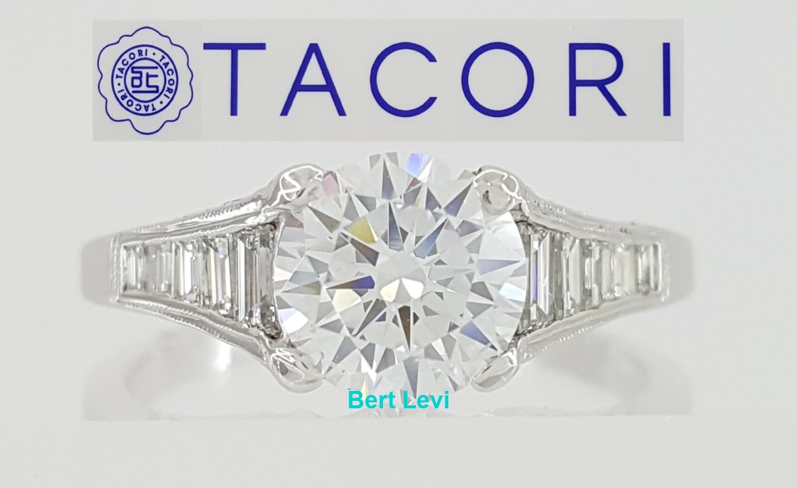 Simply TACORI 18K White Gold Semi-Mount 0.70 ct Round Engagement Ring Rtl $4,570