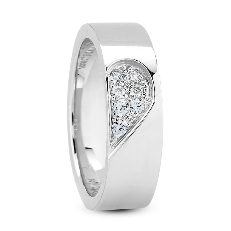 Ladies 14KT White Gold Platinum Traditional Wedding Band DB1288-A