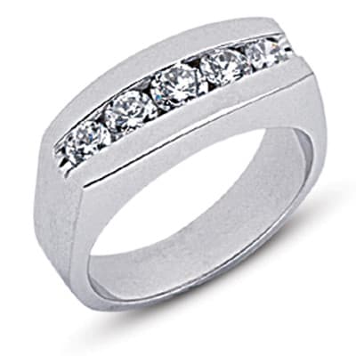 Mens 14KT White Gold Platinum Wedding Band MR1394